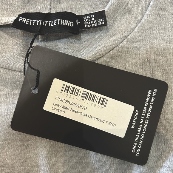 Grey Sleeveless T Shirt Dress - Picture 5 of 5